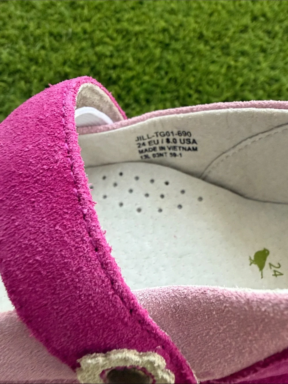 Girls Two-Tone Pink Suede Mary Jane Shoes